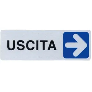 TARGHETTA ADESIVA "USCITA" (FRECCIA A DESTRA)