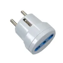 ADATTATORE BIPASSO 2P+T SPINA SCHUKO BIANCO