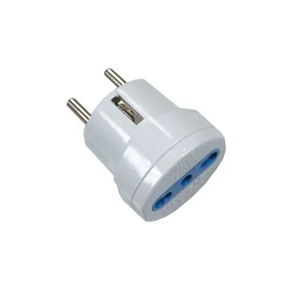 ADATTATORE BIPASSO 2P+T SPINA SCHUKO BIANCO