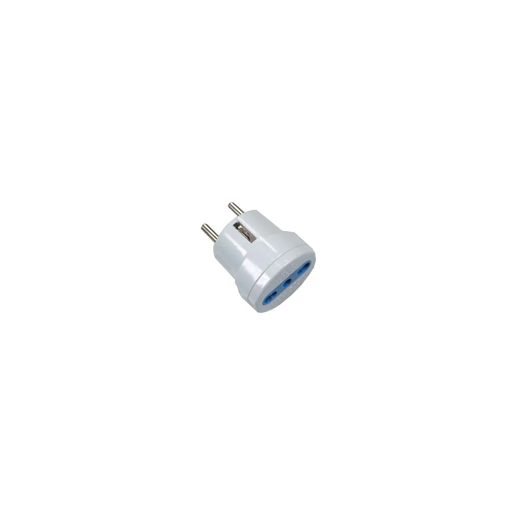 ADATTATORE BIPASSO 2P+T SPINA SCHUKO BIANCO