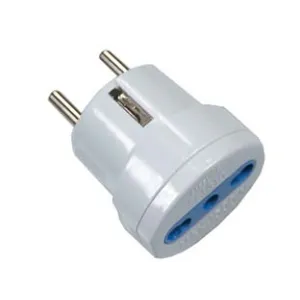 ADATTATORE BIPASSO 2P+T SPINA SCHUKO BIANCO