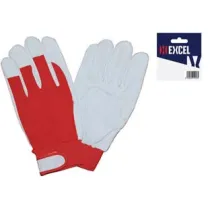GUANTI DA LAVORO OVINO DORSO COTONE ROSSO