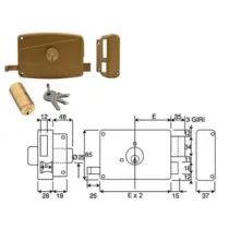 SERRATURA APPLICARE PER PORTE IN LEGNO DOPPIO CIL.FISSO SCR.+CAT. 310A