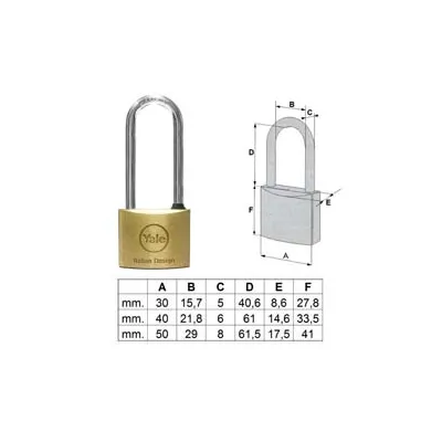 LUCCHETTO OTTONE AD ARCO EXTRALUNGO 113