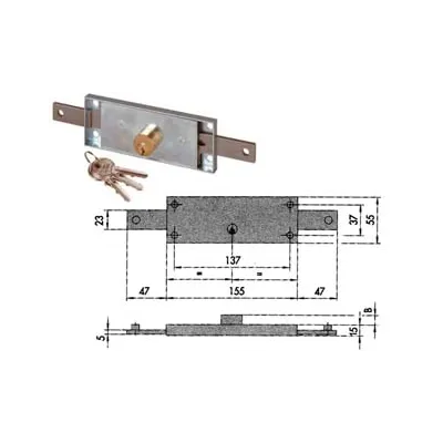 SERRATURA SERRANDA CENTRALE CILINDRO FISSO TONDO 41510