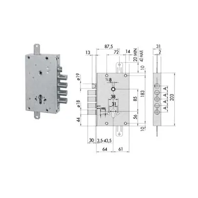 SERRATURA TRIPLICE APPLICARE SCROCCO CILINDRO EUROPEO BLINDATE 56515