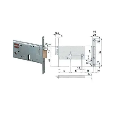 ELETTROSERRATURA DA INFILARE PER FASCE MM.77 H 14450 14451