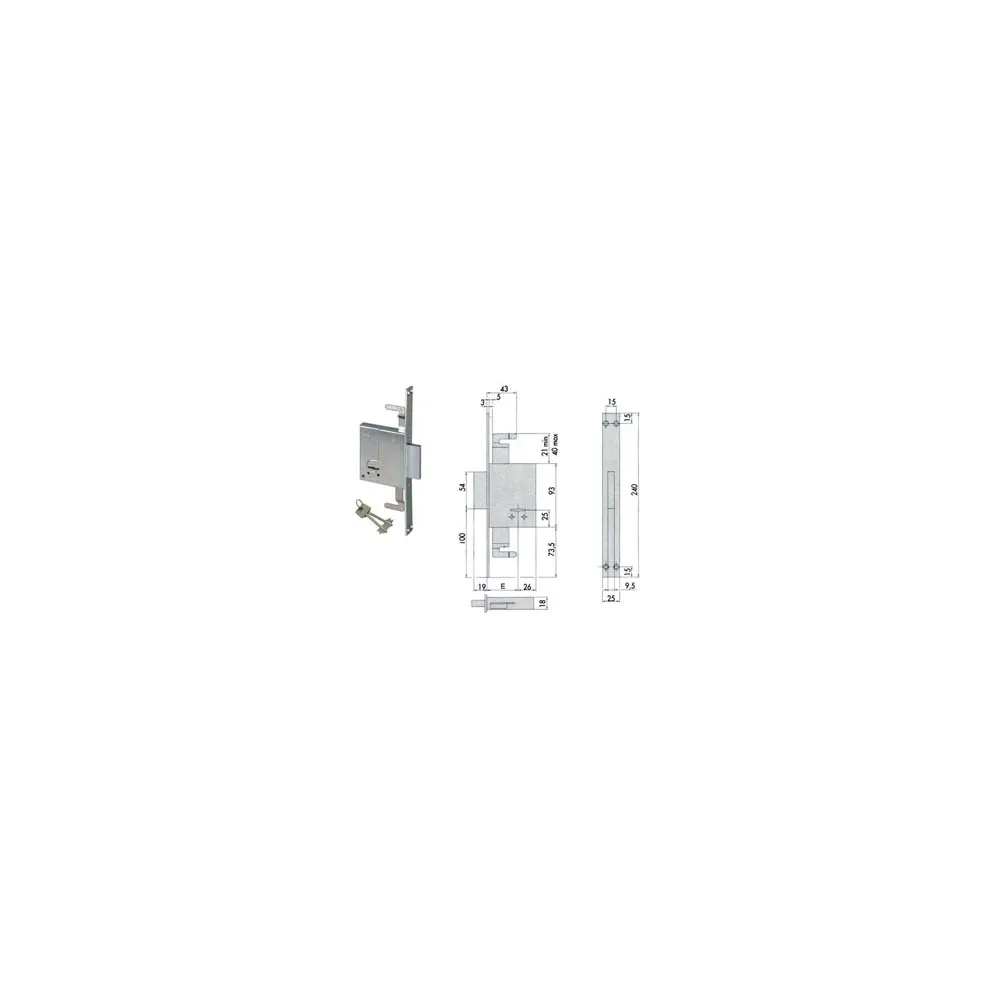 SERRATURA TRIPLICE DA INFILARE DOPPIA MAPPA 57226