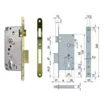 SERRATURA DA INFILARE PER PORTE IN LEGNO LOGO BORDO TONDO 5C631