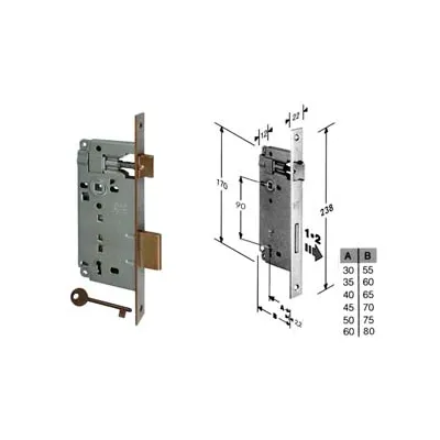SERRATURA A BUSSOLA PATENT DA INFILARE BORDO QUADRO BRONZATO