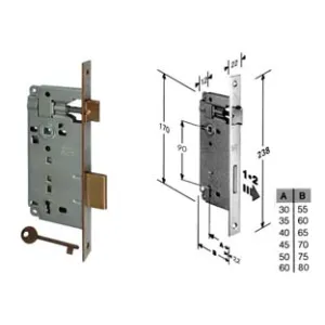 SERRATURA A BUSSOLA PATENT DA INFILARE BORDO QUADRO BRONZATO