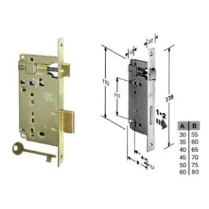 SERRATURA A BUSSOLA PATENT DA INFILARE BORDO QUADRO OTTONATO
