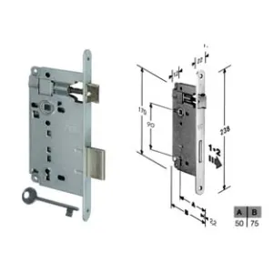 SERRATURA A BUSSOLA PATENT DA INFILARE BORDO TONDO CROM. OP.