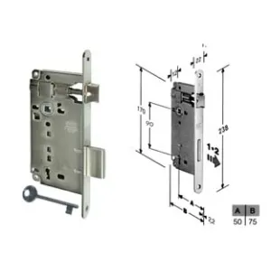 SERRATURA A BUSSOLA PATENT DA INFILARE BORDO TONDO NICHELATO