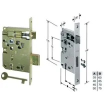 SERRATURA A BUSSOLA PATENT RIDOTTA DA INFILARE BORDO QUADRO OTTONATO