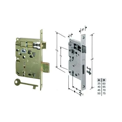 SERRATURA A BUSSOLA PATENT RIDOTTA DA INFILARE BORDO QUADRO OTTONATO
