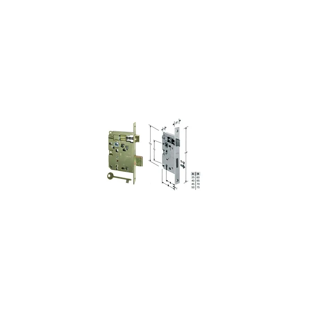 SERRATURA A BUSSOLA PATENT RIDOTTA DA INFILARE BORDO QUADRO OTTONATO