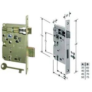 SERRATURA A BUSSOLA PATENT RIDOTTA DA INFILARE BORDO QUADRO OTTONATO