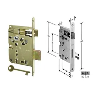 SERRATURA A BUSSOLA PATENT RIDOTTA DA INFILARE BORDO TONDO OTTONATO