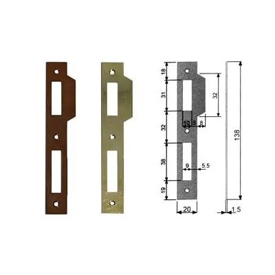 CONTROPIASTRA RIDOTTA PER SERRATURA A BUSSOLA PATENT BORDO QUADRO