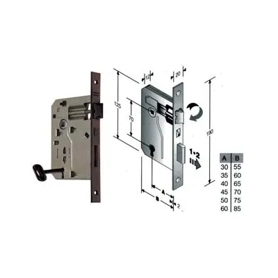 SERRATURA A BUSSOLA PATENT RIDOTTA DA INFILARE BORDO QUADRO BRONZATO