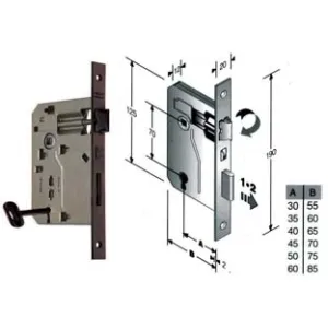 SERRATURA A BUSSOLA PATENT RIDOTTA DA INFILARE BORDO QUADRO BRONZATO