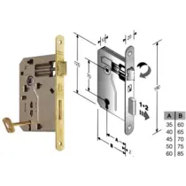 SERRATURA A BUSSOLA PATENT RIDOTTA DA INFILARE BORDO TONDO OTTONATO