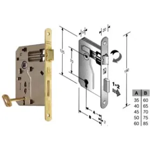 SERRATURA A BUSSOLA PATENT RIDOTTA DA INFILARE BORDO TONDO OTTONATO