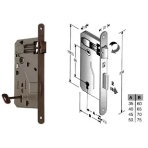 SERRATURA A BUSSOLA PATENT DA INFILARE BORDO TONDO BRONZATO
