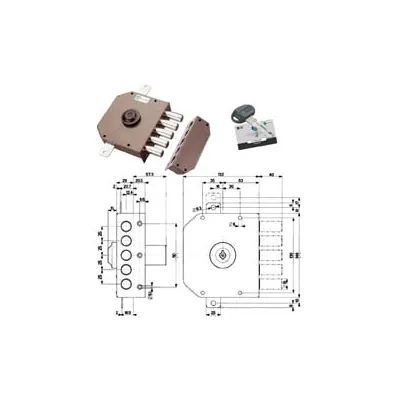 SERRATURA TRIPLICE APPLIC.S/SCROCCO CILINDRO C10 CHIAVE PIATTA 30620