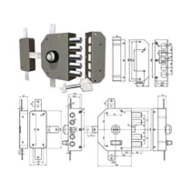 SERRATURA QUINTUPLICE APPLICARE A POMPA  CON POMOLO S/SCROCCO 3300P