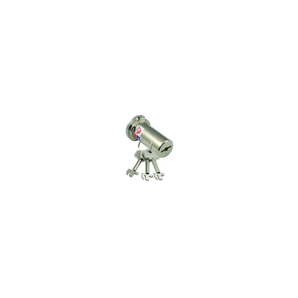 CILINDRO A POMPA CROMATO CON TRE CHIAVI 20CR