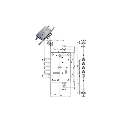 SERRATURA TRIPLICE INFILARE CON SCROCCO DOPPIA MAPPA BLINDATE 52771/28
