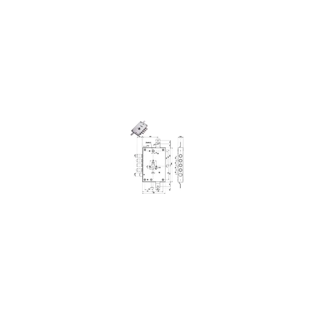 SERRATURA TRIPLICE APPLICARE CON SCROCCO CILINDRO EU BLINDATE 85571/28