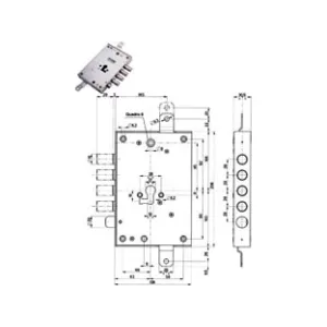 SERRATURA TRIPLICE APPLICARE CON SCROCCO CILINDRO EU BLINDATE 85571/28