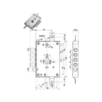SERRATURA TRIPLICE APPLICARE CON SCROCCO CILINDRO EU BLINDATE 85571/28
