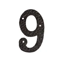 NUMERO CIVICO "9" IN FERRO NERO OPACO
