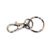 MOSCHETTONI PICCOLI A SCATTO CON ANELLO GIREVOLE IN ACCIAIO NICHELATO