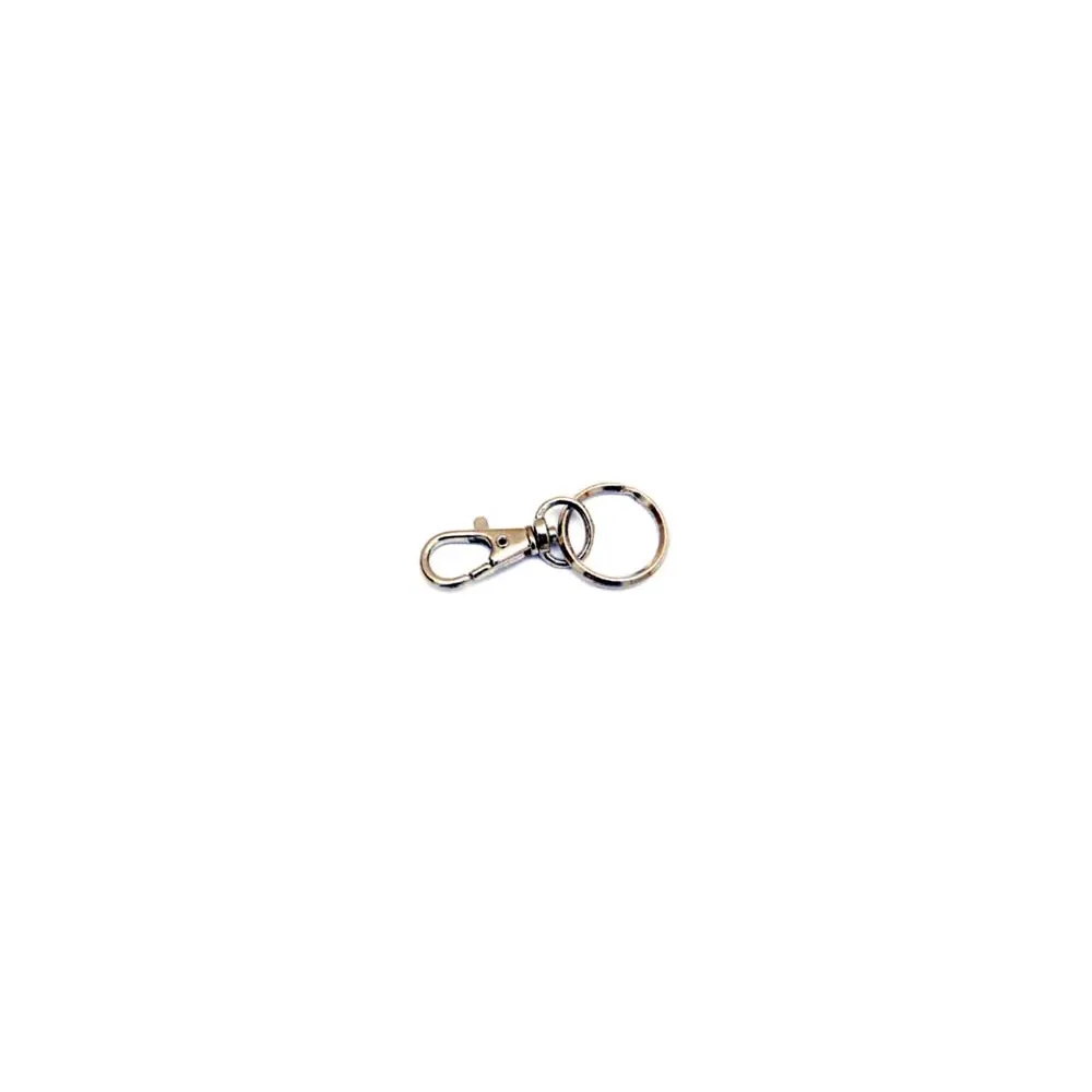 MOSCHETTONI PICCOLI A SCATTO CON ANELLO GIREVOLE IN ACCIAIO NICHELATO