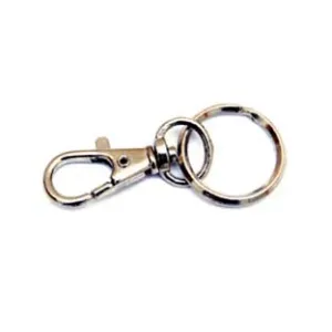 MOSCHETTONI PICCOLI A SCATTO CON ANELLO GIREVOLE IN ACCIAIO NICHELATO