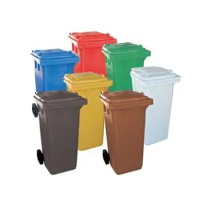 BIDONE QUADRO NETTEZZA URBANA CON RUOTE LT.120