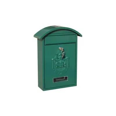 CASSETTA POSTALE CON TETTO E CHIAVE A CILINDRO PER ESTERNI VERDE