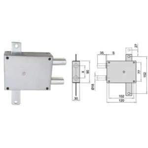 DEVIATORE DOPPIO PERNO A PIASTRA 201/50