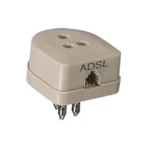 PRESA/SPINA DUPLICATORE TRIPOLARE CON PRESA PLUG 6/2 C. PER LINEA ADSL