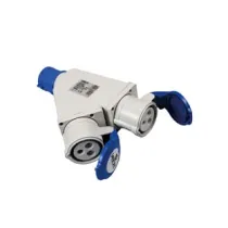 ADATTATORE INDUSTRIALE CON SPINA E 2 PRESE CEE 309 IP44