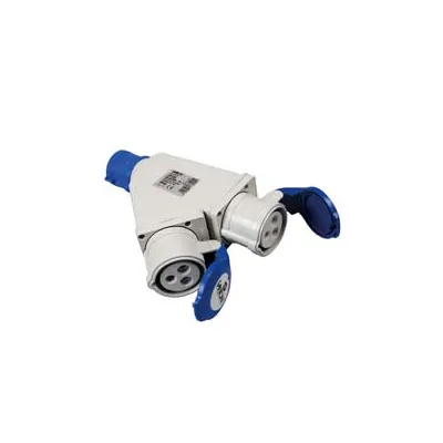 ADATTATORE INDUSTRIALE CON SPINA E 2 PRESE CEE 309 IP44