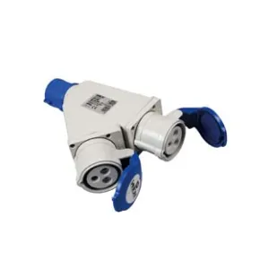 ADATTATORE INDUSTRIALE CON SPINA E 2 PRESE CEE 309 IP44