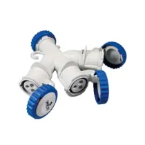 ADATTATORE INDUSTRIALE 220V CON SPINA E 3 PRESE CEE 309 IP67