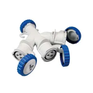 ADATTATORE INDUSTRIALE 220V CON SPINA E 3 PRESE CEE 309 IP67