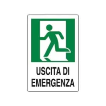 CARTELLO " USCITA DI EMERGENZA A SINISTRA"